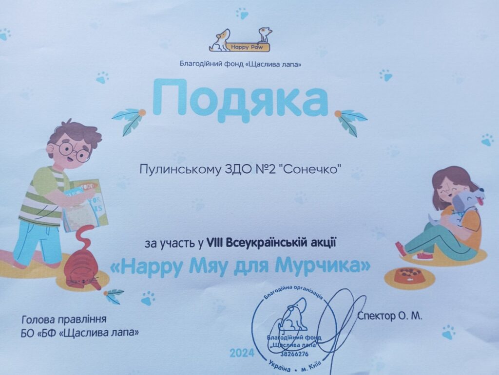 Підсумки благодійної акції «Нарру Мяу для Мурчика» Підсумки благодійної акції «Нарру Мяу для Мурчика»